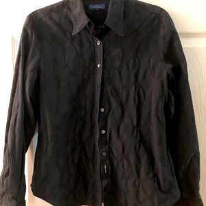 Black long sleeve cotton blouse size medium